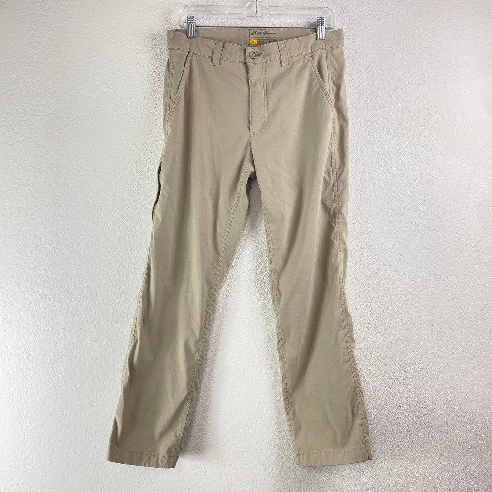 Eddie Bauer Travex Horizon Guide Pants Men 32x30 (actual 32x28) Tan Hiking Khaki